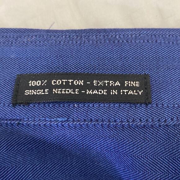 Uomo Couture Vito Rufolo Long Sleeve Button Down Blue 15-15.5 Italy. See video - Picture 7 of 8